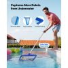Swimming Pool Cleaning Kit, Includes 2 Detachable Brush Heads (20 Inch / 5.5 Inch) and 2 Pool Skimmer Nets