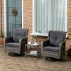 Patio Pivotal 360°Rotating Rocking Bistro Set, Gray, Modern & Comfortable Outdoor Seating