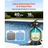 Sand Filter, 18-Inch, 40 GPM Above Inground Swimming Pool Sand Filter System, with 7-Way Multi-Port Valve, Backwash, Rinse, Recirculate, Waste, Winter