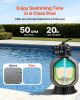 Sand Filter, 20-Inch, 50 GPM Above Inground Swimming Pool Sand Filter System, with 7-Way Multi-Port Valve, Backwash, Rinse, Recirculate, Waste, Winter