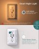 Surge Protector, Outlet Extender with Night Light, 5-Outlet Splitter and 4 USB Ports(1 USB C)