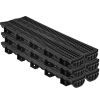 Trench Drain System, Channel Drain with Plastic Grate, 5.8x3.1-Inch HDPE Drainage Trench, Black Plastic Garage Floor Drain, 6x39 Trench Drain Grate
