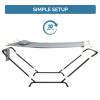 Freestanding Hammock with Stand, 550LBS Heavy Duty Outdoor Hammock Bed with Soft Pillow & Storage Bag, Grey