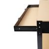 Heavy Duty Workbench with 300lbs Capacity Solid Steel Frame MDF Worktop Pegboard Hooks Drawer Waterproof Rust Resistant Garage and Workshop Table