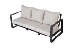 Three-person sofa + rectangular coffee table, light brown cushions YB15052 (Tino Tino)