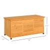 75 Gallon Deck Box Wooden Outdoor Storage Container Aerating Gap Weather-Resistant Yellow