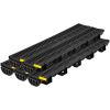 Trench Drain System, Channel Drain with Plastic Grate, 5.7x3.1-Inch HDPE Drainage Trench, Black Plastic Garage Floor Drain, 5x39 Trench Drain Grate