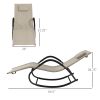 Rocking Chair UV & Water Resistant for Sunbathing Garden Pool Light Brown