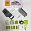 16-in-1 Vegetable Chopper Pro - Stainless Steel, BPA-Free | Mandoline Slicer & Dicer Set with Drain Basket, Compact 13" Storage, Safe for Kids