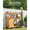 Potting Bench Table, 3-in-1 Outdoor Gardening Wooden Workstation with 44 x 19 in Galvanized Iron Tabletop, Garden Work Station with Drawer