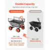 Garden Dump Cart, 800 lbs Poly Dump Cart, Garden Carts Dumps Wagon with Storage Fence, 90° Quick-Dumps Mechanism, 180° Swivel Wheels