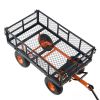 Garden Cart, Sturdy Metal Utility Wagon with Simple Assembly, Versatile Dump Cart with Dual-Function Handle, Wheelbarrow with 400 lbs Load Capacity
