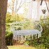 Hanging Hammock Chair Cotton Rope Porch Swing with Metal Frame and Cushion, Large Macrame Seat for Patio, Garden, Light Grey