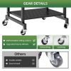 Garden Tool Organizer Stand with Wheels,Yard Tool Organizer for Garage with 2 Hooks, Rack Up to 42 Tools,Broom Holder & Garden Tool Rack for Shed