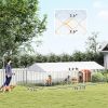 Two Room Outdoor Dog Kennel, Dog Run with Roof, Waterproof UV-Resistant Cover, Secure Lock, 19.7' x 7.5' x 5.2'