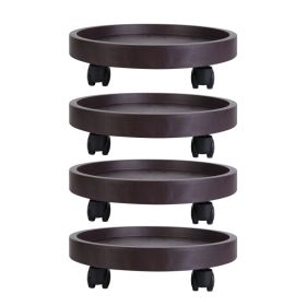 4Pcs Plant Caddy With Wheels Up To 187LBS Load Capacity Rolling Plant Stand With 4Pcs 360 Degree Swirling Wheels For Indoor Outdoor 12.8in 14in S (Option: 12.8in)