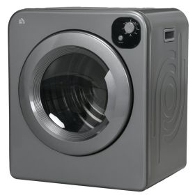 Compact Laundry Dryer 1300W Portable Clothes Dryer with 3.2 cu.ft Stainless Steel Drum, Front Load Electric Dryer, Gray (Option: Gray-649x554x745 mm)