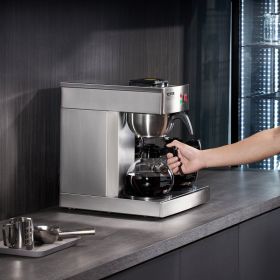 12 Cups Commercial Drip Coffee Maker With 3 Glass Carafes And 3 Warmers Office (Option: Silver)