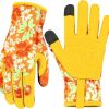 Leather Gardening Gloves for Women Thorn Proof Garden Gloves Touch Screen Working Gloves Gifts,M