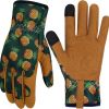Leather Gardening Gloves for Women Thorn Proof Garden Gloves Touch Screen Working Gloves Gifts,M