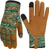 Leather Gardening Gloves for Women Thorn Proof Garden Gloves Touch Screen Working Gloves Gifts,M