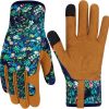 Leather Gardening Gloves for Women Thorn Proof Garden Gloves Touch Screen Working Gloves Gifts,M
