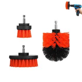 3Pcs/Set Cleaning Brush for Car Carpet Wall Tile Tub Cleaner Combo (Color: Red, Type: Cleaning Tool)