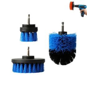 3Pcs/Set Cleaning Brush for Car Carpet Wall Tile Tub Cleaner Combo (Color: Blue, Type: Cleaning Tool)