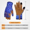 Leather Gardening Gloves for Women Thorn Proof Garden Gloves Touch Screen Working Gloves Gifts,M
