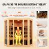 Far Infrared Wooden Sauna, Room Home Sauna Spa for 3 to 4 Person