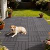 Interlocking Deck Tiles 9 Pack,  Outdoor Square Flooring Tiles, Waterproof All Weather Patio Floor Tiles for Balcony Porch Garden Deck Balcony